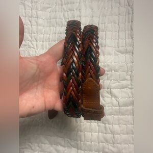 Genuine Leather Braided Belt Multicolor Size 32 Made in Turkey (Unisex)